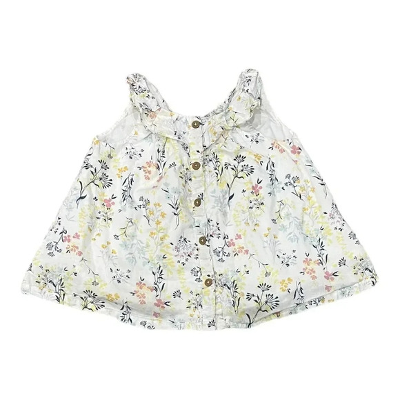 Joie Girls White Floral Button Front Top 5T - Picture 1 of 5